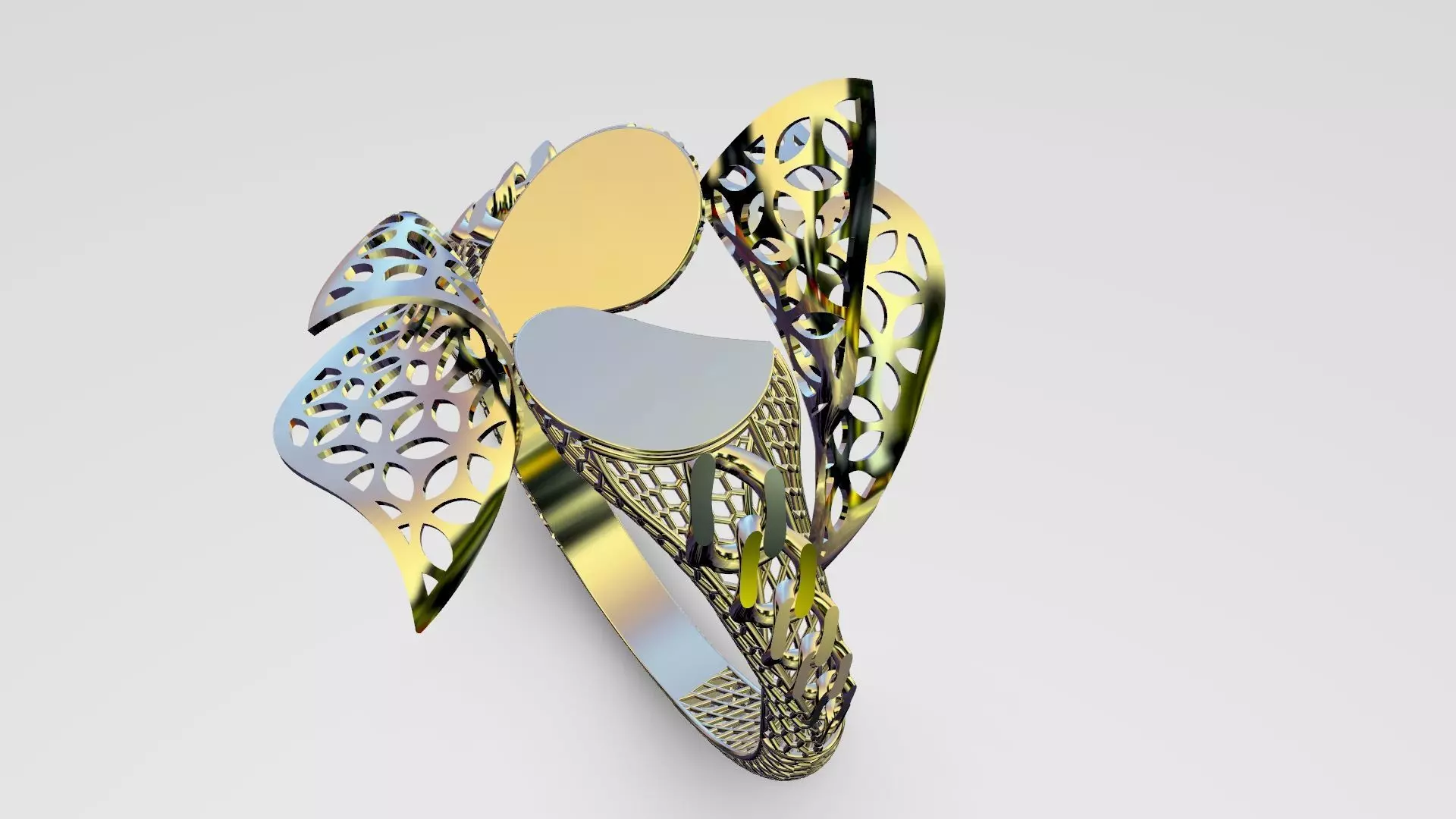 Butterfly teardrop gold ring 3D print model
