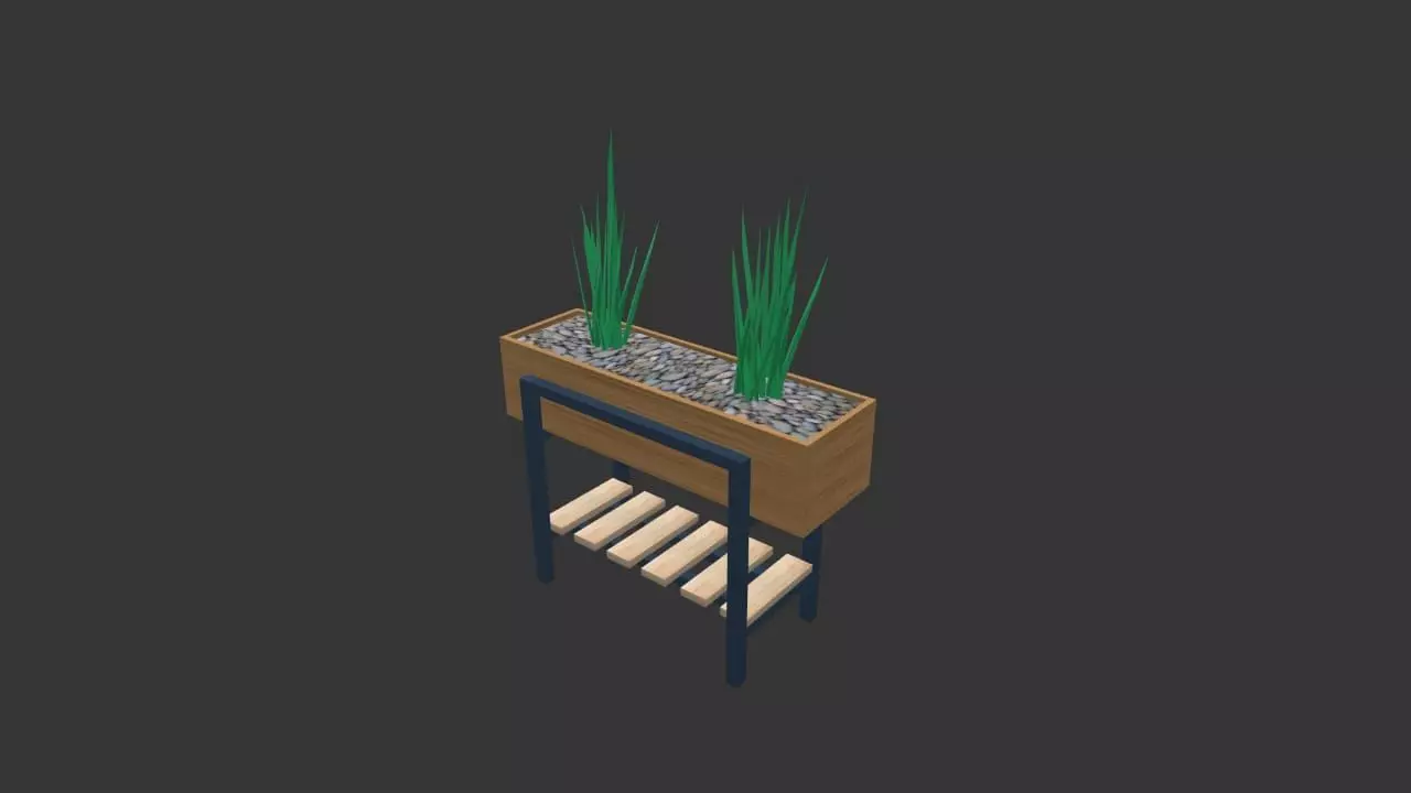 Planter box Low-poly 3D model