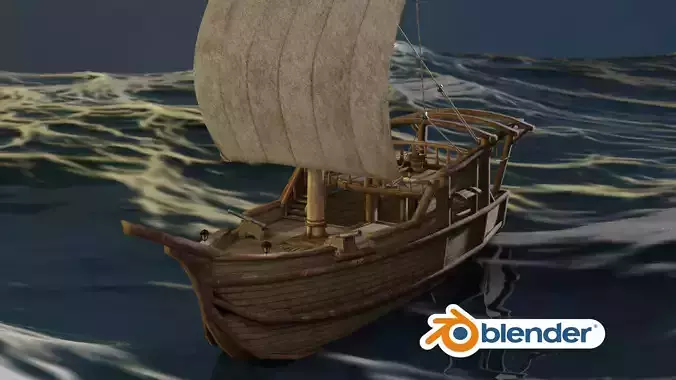 Ship - boat sea thieves   low poly 