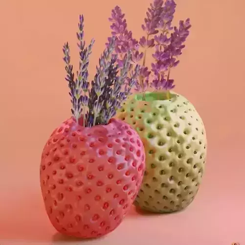 strawberry vase Low-poly 3D model