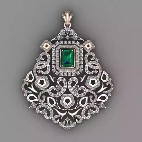 Rose Gold Diamond Pendant 3D Print Model