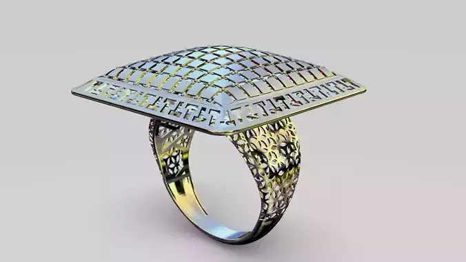 beautiful square gold ring code 108