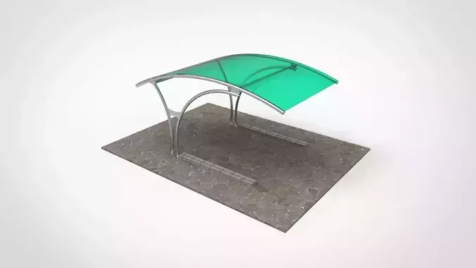 parking area Low-poly 3D model