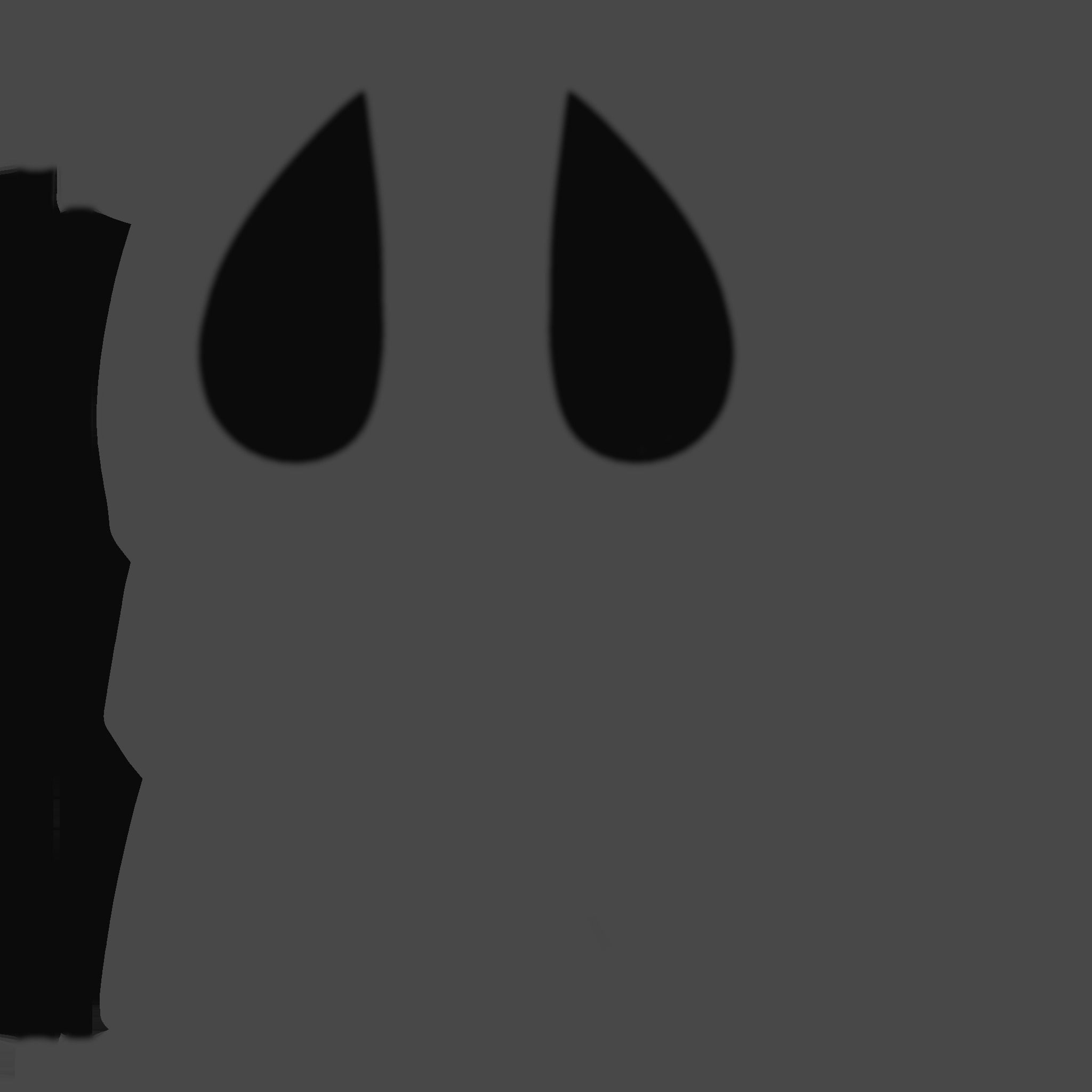 Furry Ears Tiara H09 Full Black - Headband Character Design Low-poly 3D model_18