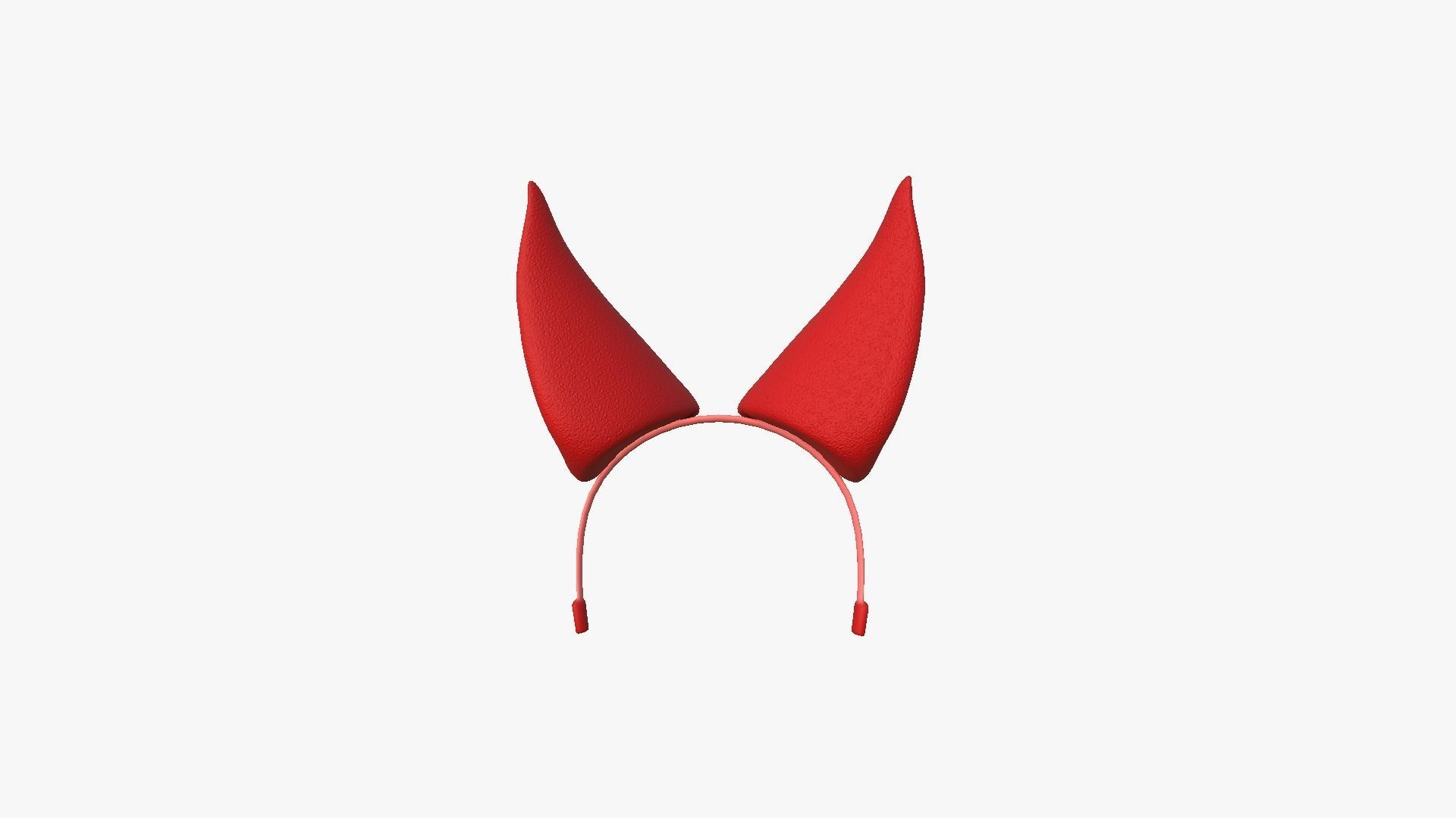 Furry Ears Tiara H10 Red - Headband Character Design Low-poly 3D model_1