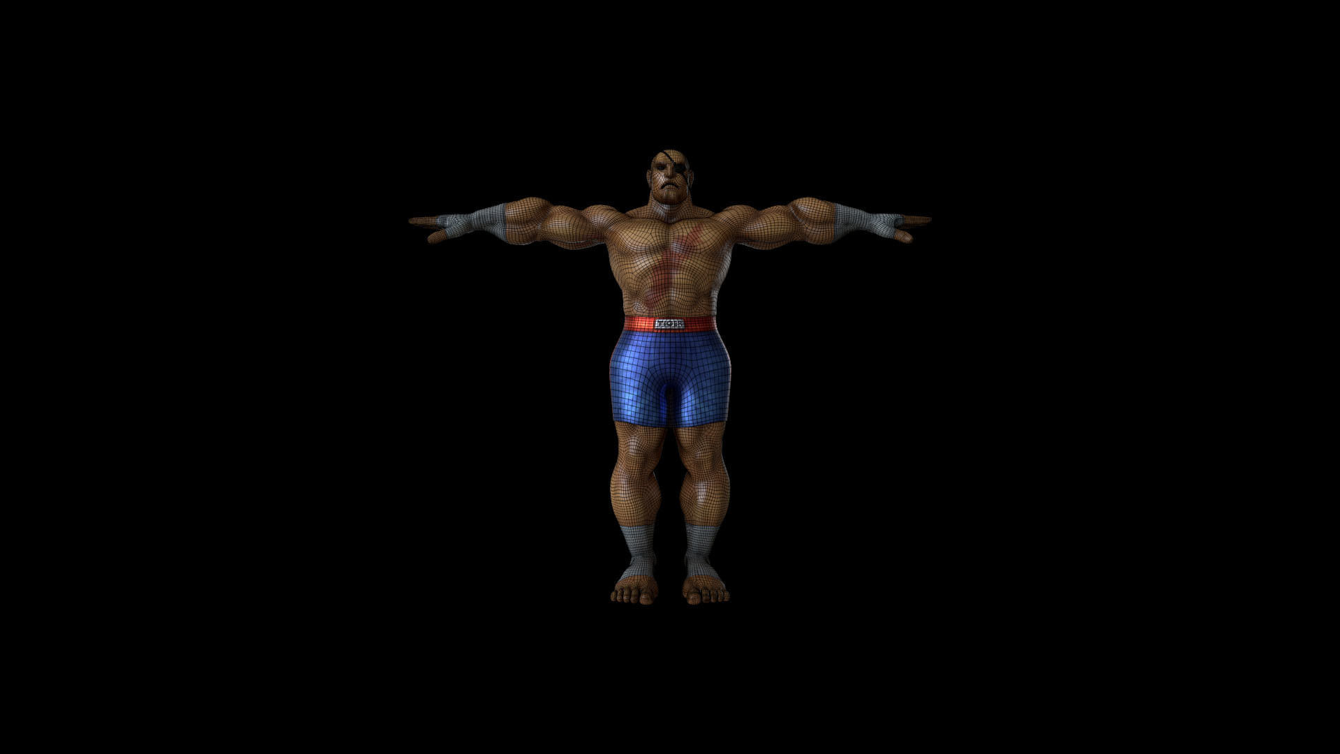 SAGT001 Rigged Sagat 3D model_2