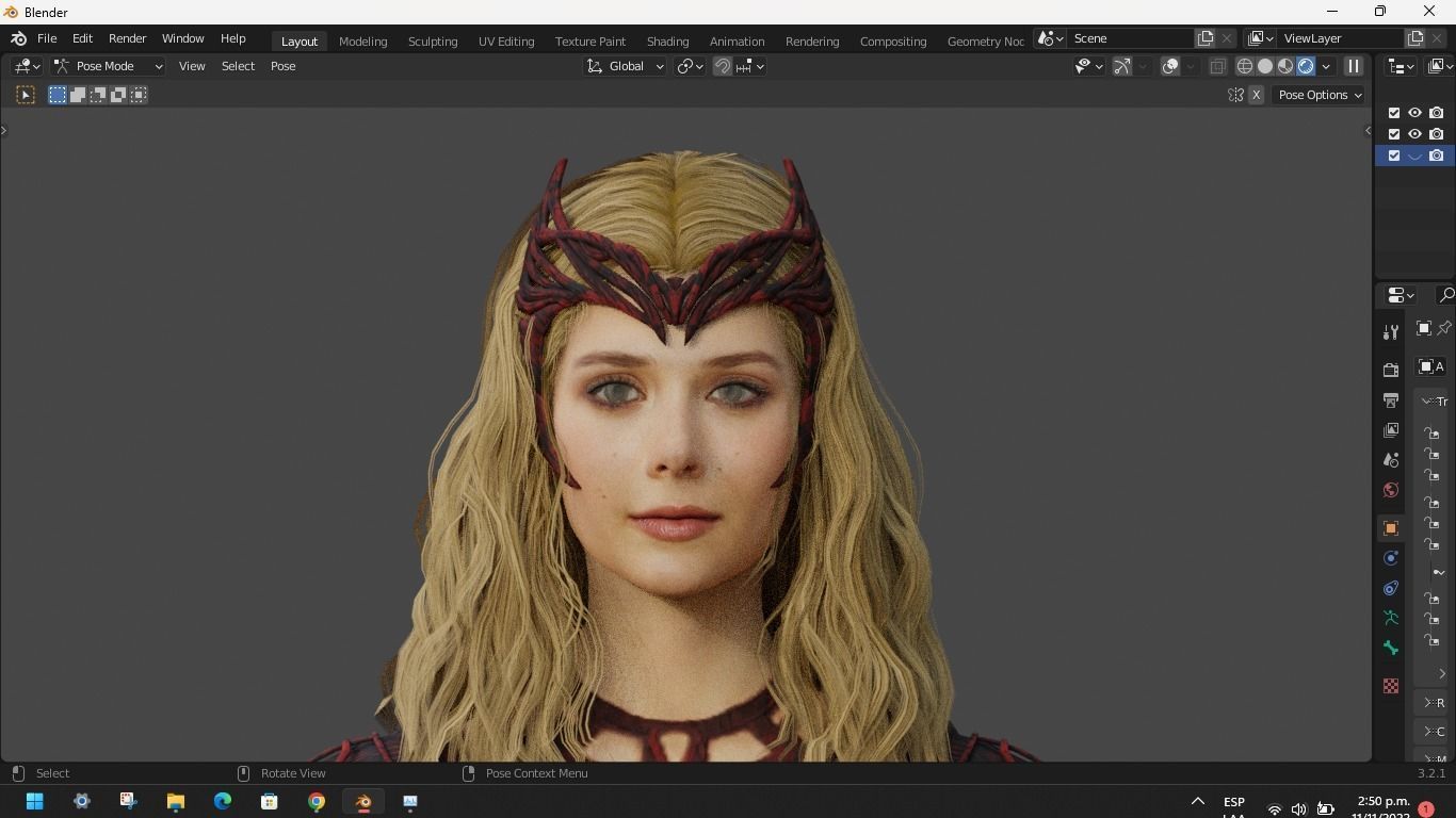 Scarlet Witch from Doctor Strange 2 3D Model free VR / AR / low-poly 3D ...