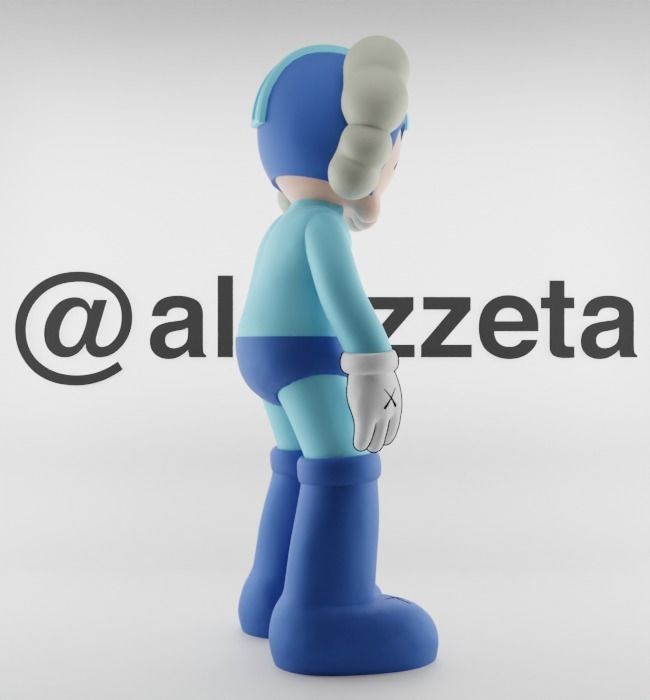 Kaws Megaman Textured Low-poly 3D model_26