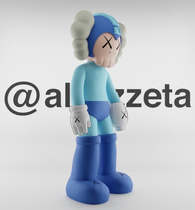 Kaws Megaman Textured Low-poly 3D model_32
