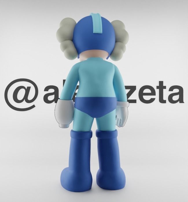 Kaws Megaman Textured Low-poly 3D model_18