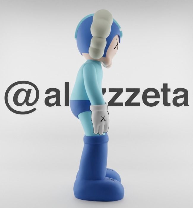 Kaws Megaman Textured Low-poly 3D model_28
