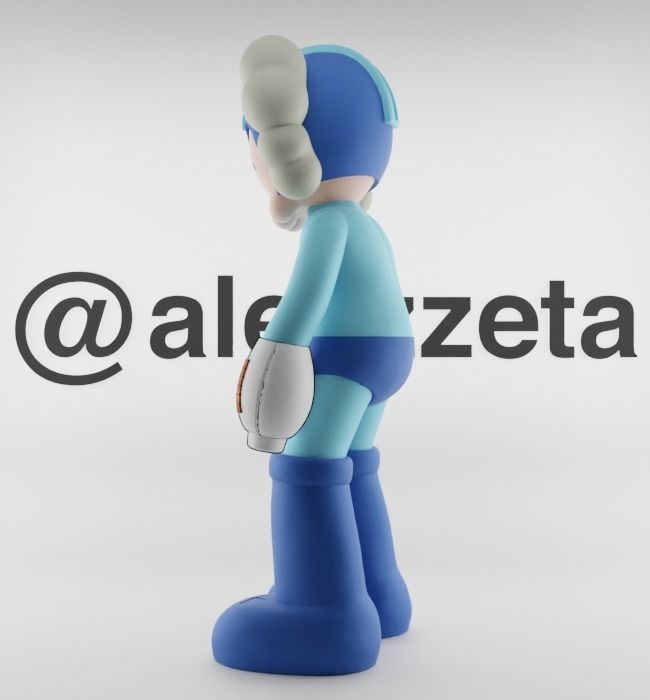 Kaws Megaman Textured Low-poly 3D model_12