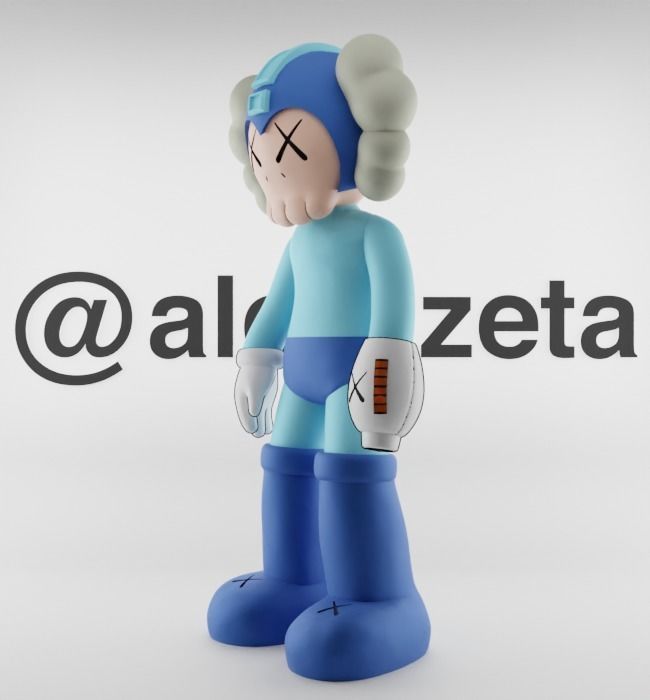 Kaws Megaman Textured Low-poly 3D model_6