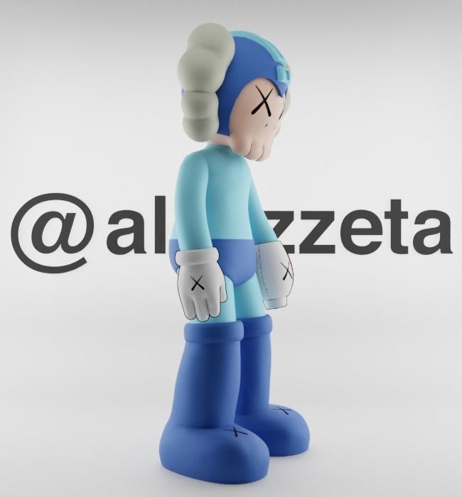 Kaws Megaman Textured Low-poly 3D model_31