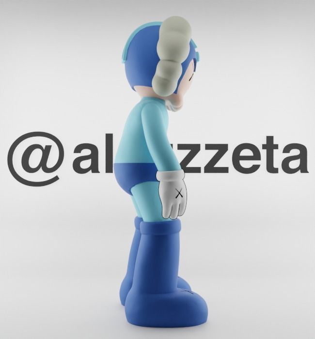 Kaws Megaman Textured Low-poly 3D model_27