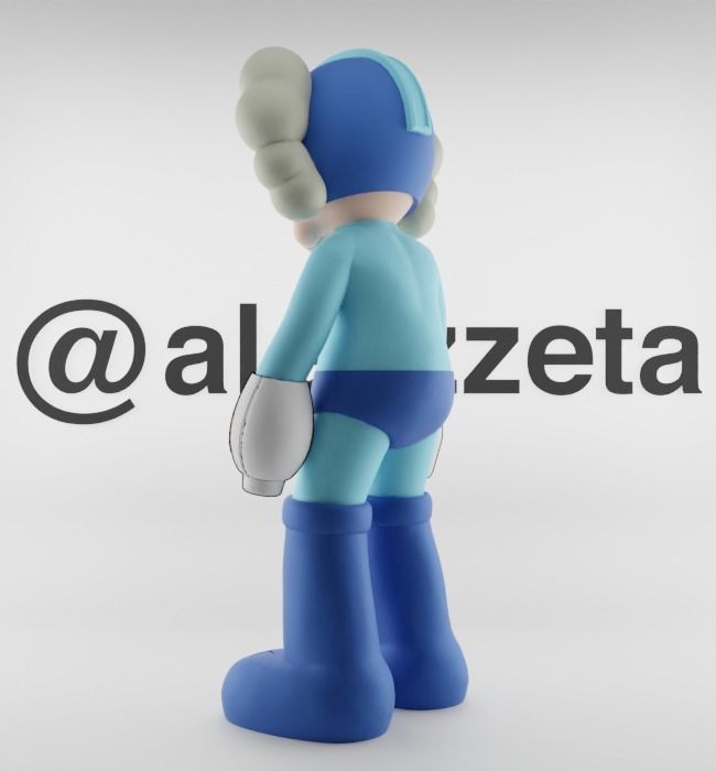 Kaws Megaman Textured Low-poly 3D model_14