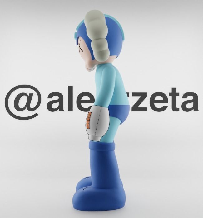 Kaws Megaman Textured Low-poly 3D model_10