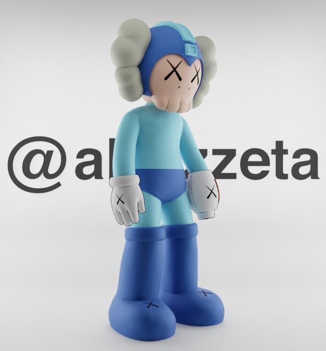 Kaws Megaman Textured Low-poly 3D model_33