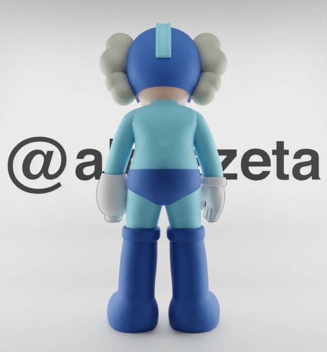 Kaws Megaman Textured Low-poly 3D model_19