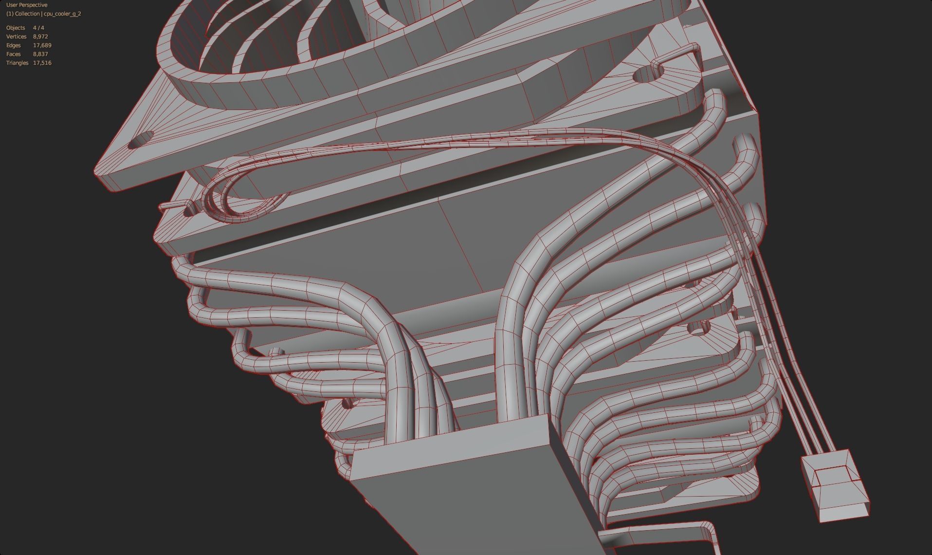 colorful rgb rainbow cpu cooler 2 fan pc computer lowpoly Low-poly 3D model_9