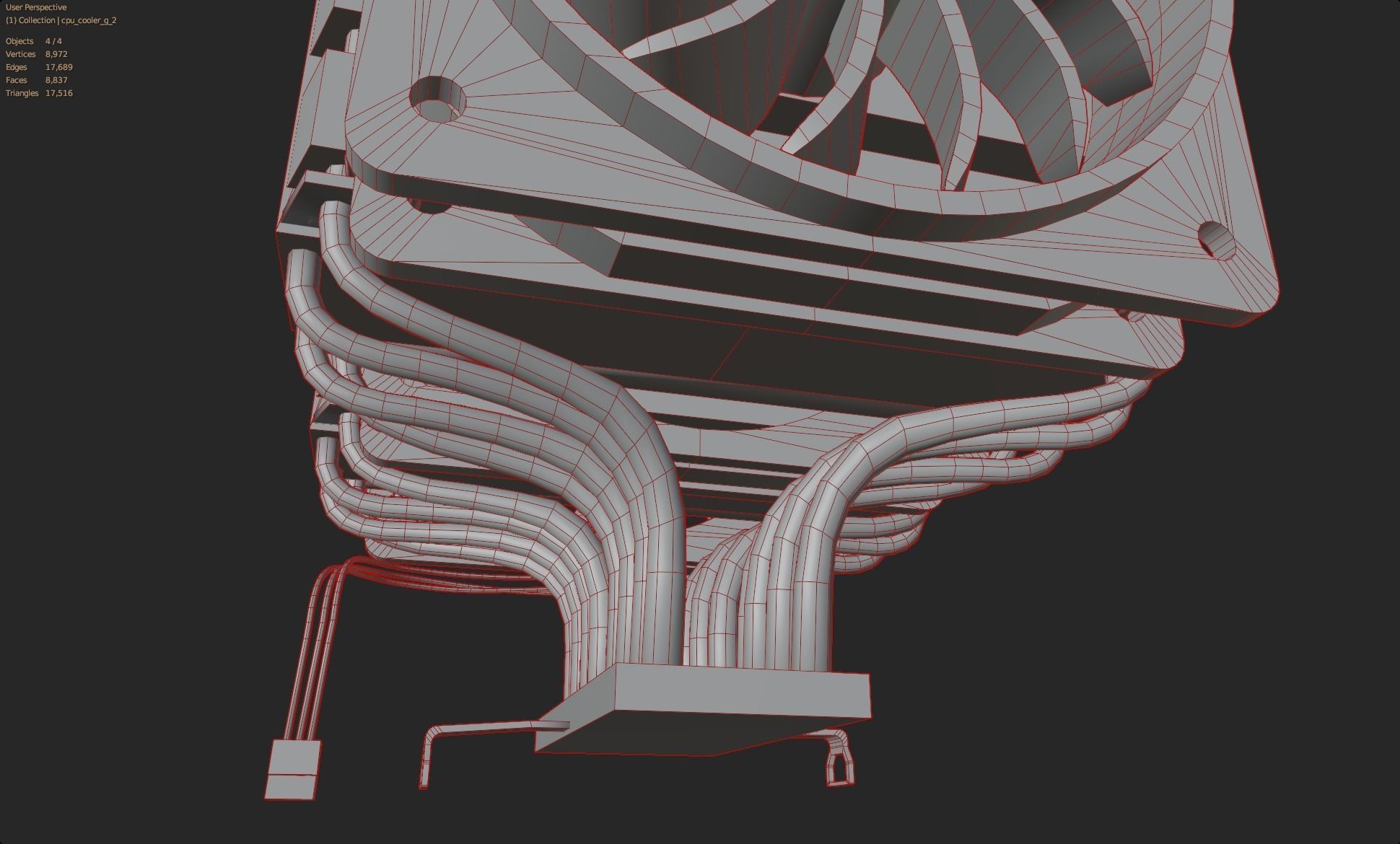 colorful rgb rainbow cpu cooler 2 fan pc computer lowpoly Low-poly 3D model_10