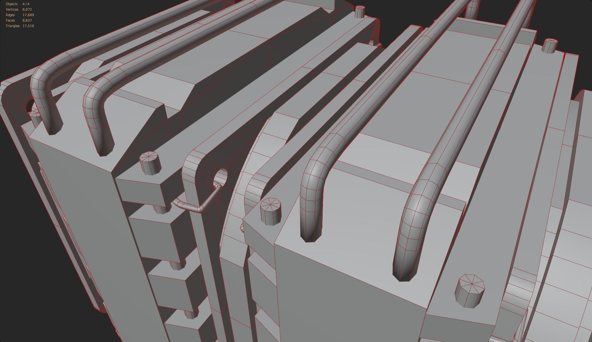 colorful rgb rainbow cpu cooler 2 fan pc computer lowpoly Low-poly 3D model_11