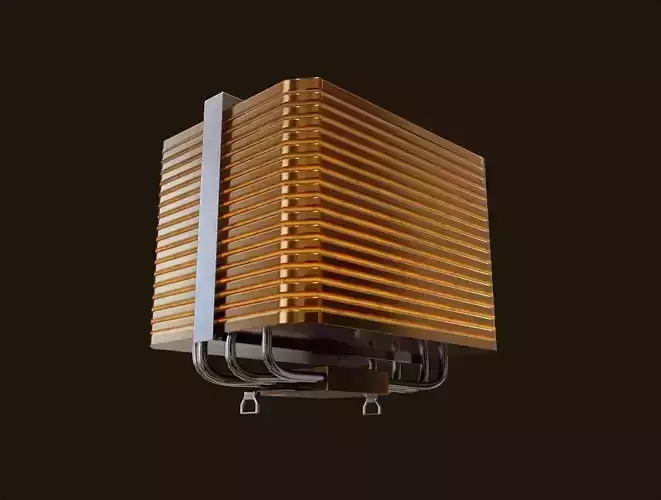 lowpoly cpu passive cooler rgb gaming emissive gameready  Low-poly 3D model