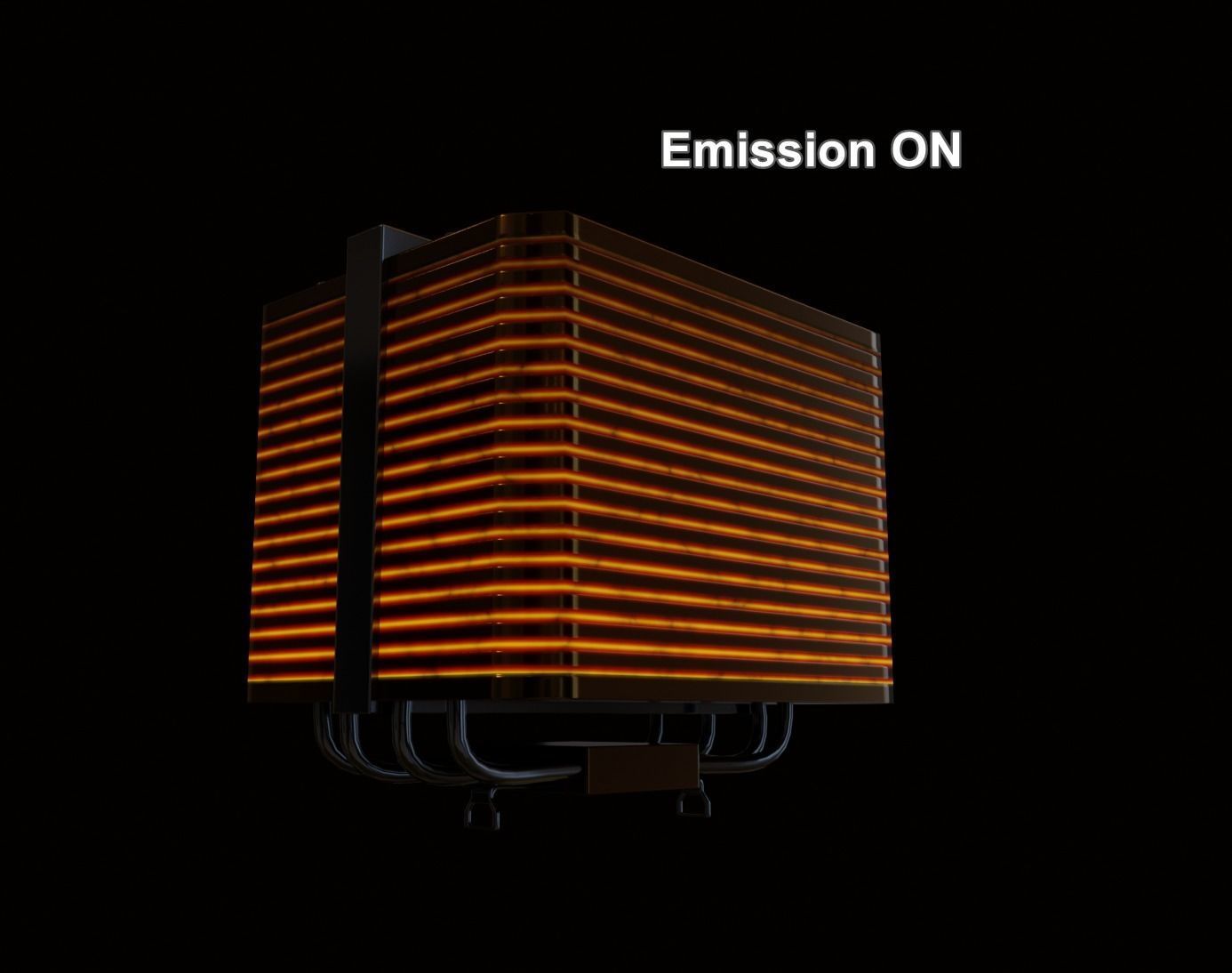 lowpoly cpu passive cooler rgb gaming emissive gameready  Low-poly 3D model_3