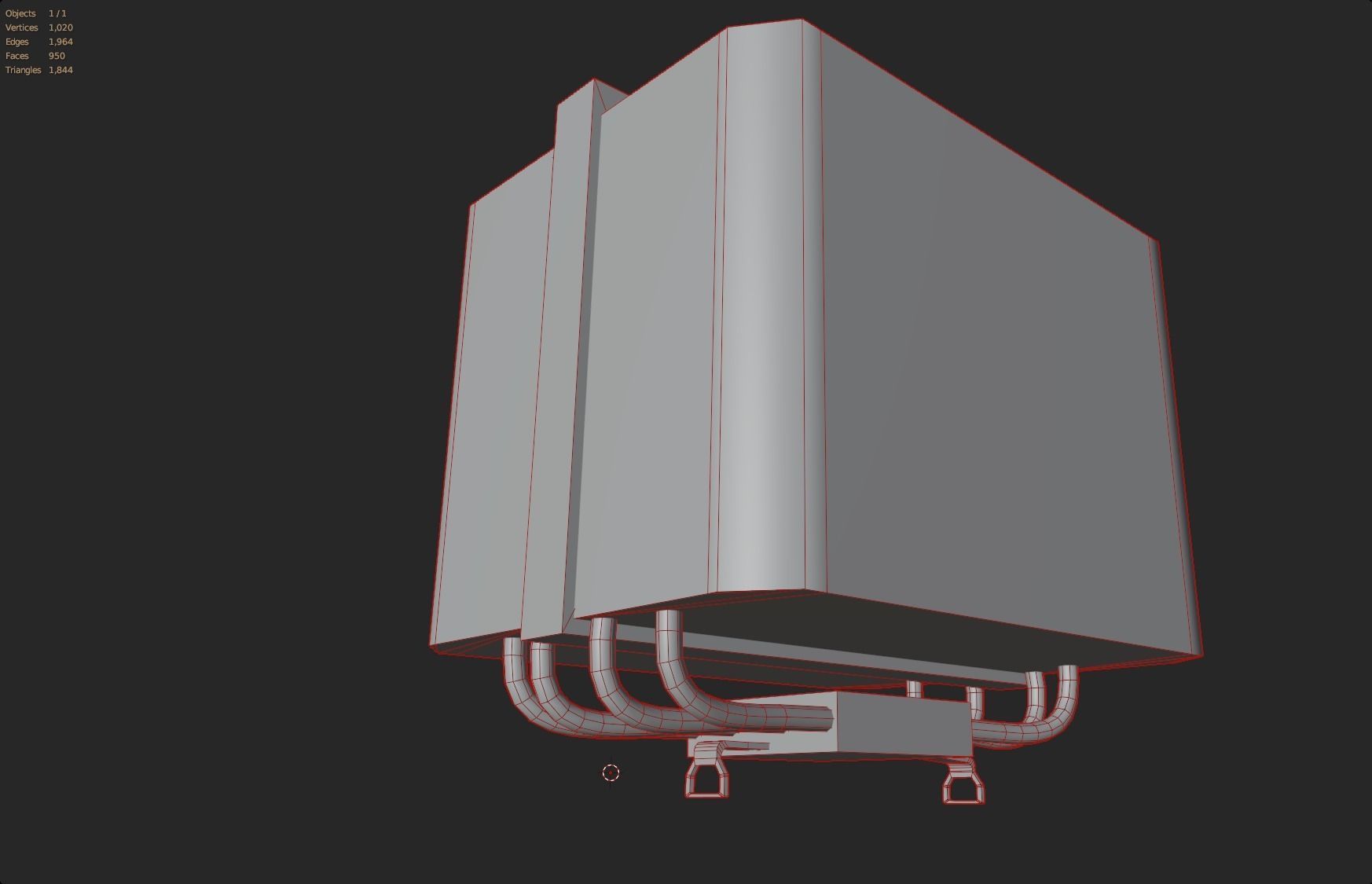 lowpoly cpu passive cooler rgb gaming emissive gameready  Low-poly 3D model_8