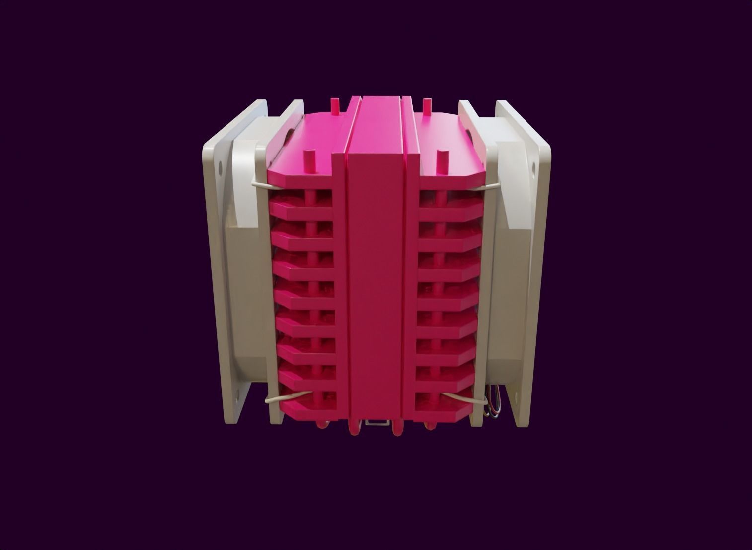 girl pink rgb cpu cooler gamer gaming pc computer lowpoly Low-poly 3D model_2