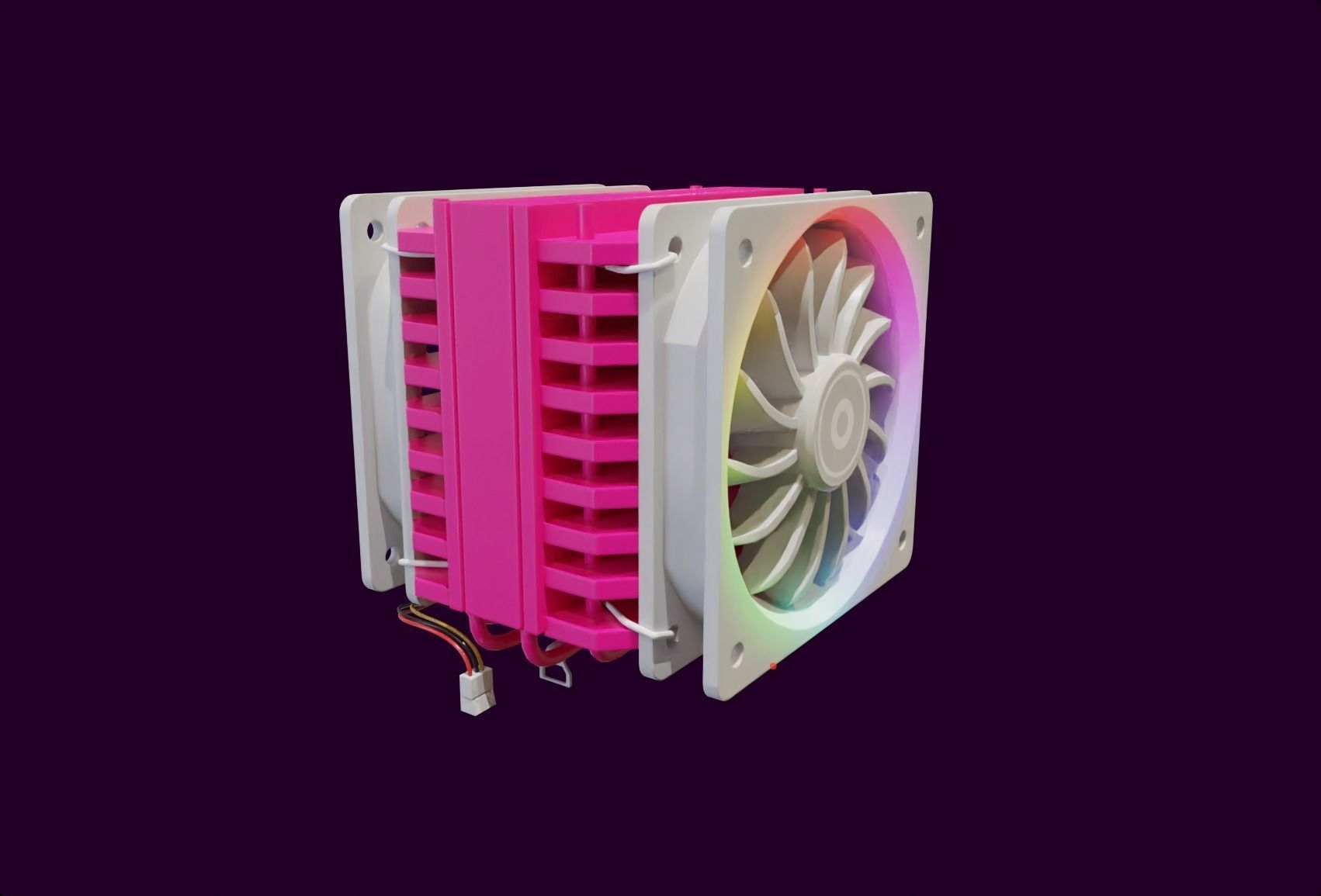 girl pink rgb cpu cooler gamer gaming pc computer lowpoly Low-poly 3D model_1