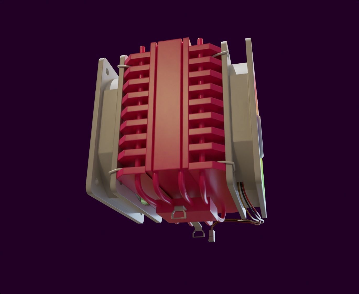 girl pink rgb cpu cooler gamer gaming pc computer lowpoly Low-poly 3D model_3