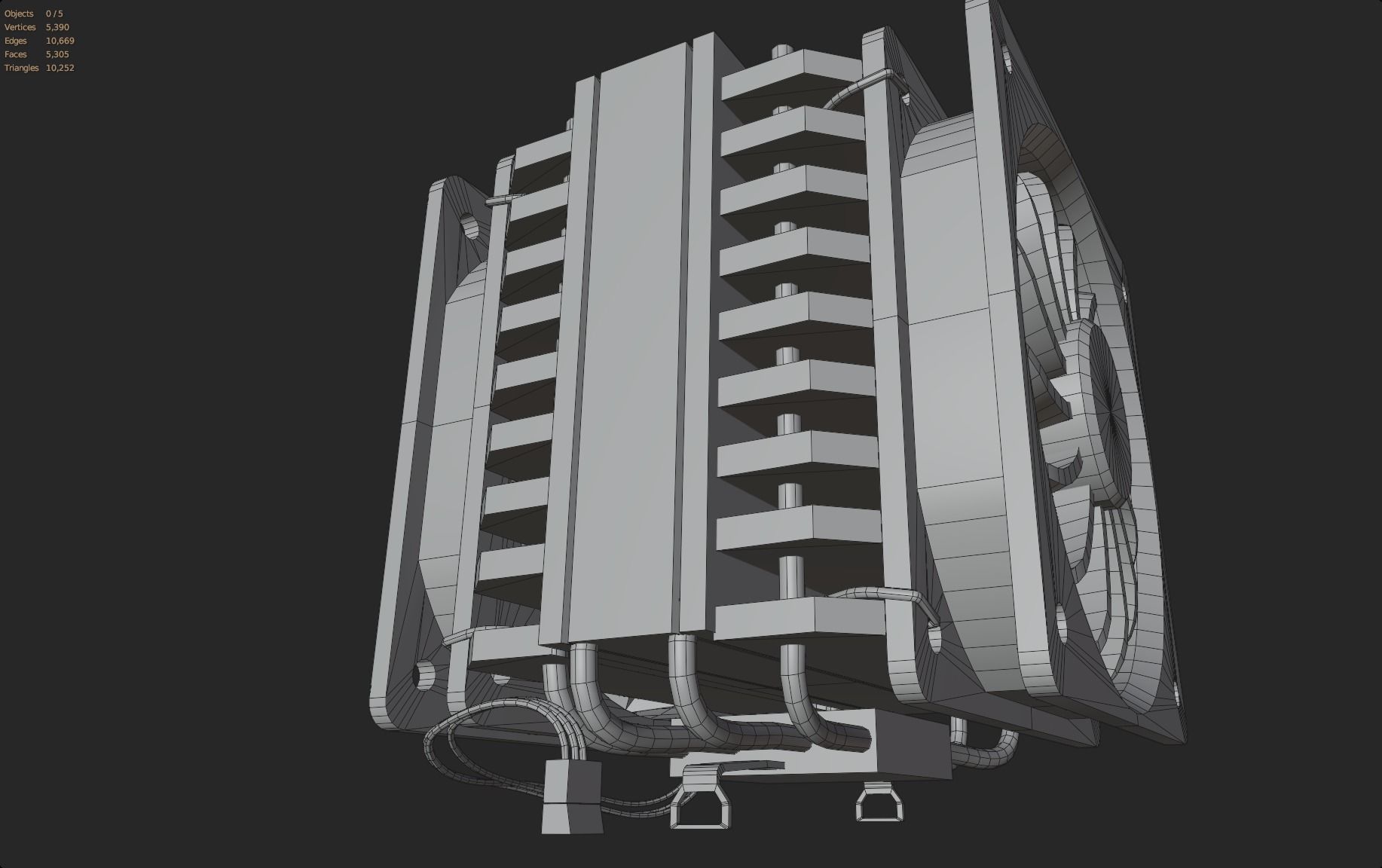 girl pink rgb cpu cooler gamer gaming pc computer lowpoly Low-poly 3D model_9