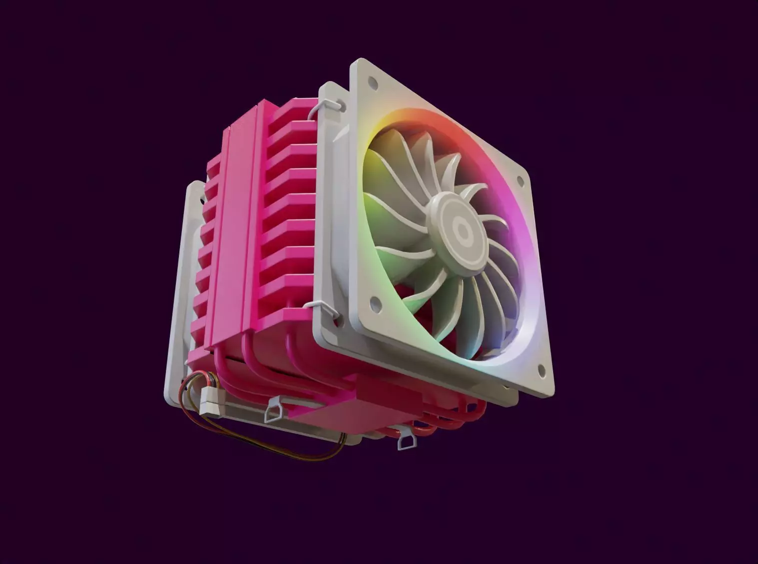 girl pink rgb cpu cooler gamer gaming pc computer lowpoly Low-poly 3D model_0