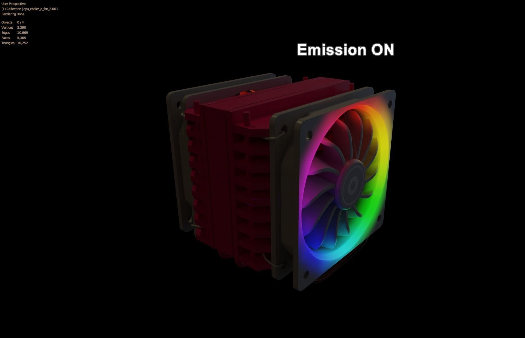 girl pink rgb cpu cooler gamer gaming pc computer lowpoly Low-poly 3D model_6