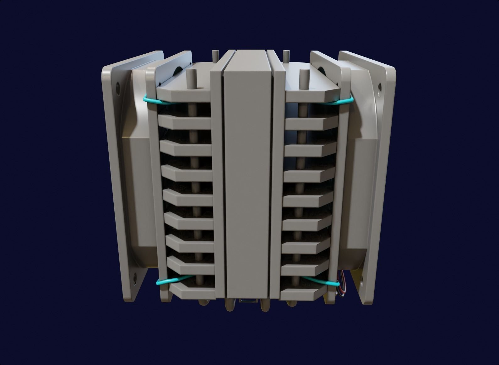 white rgb cpu cooler pc computer lowpoly 3d model Low-poly 3D model_6