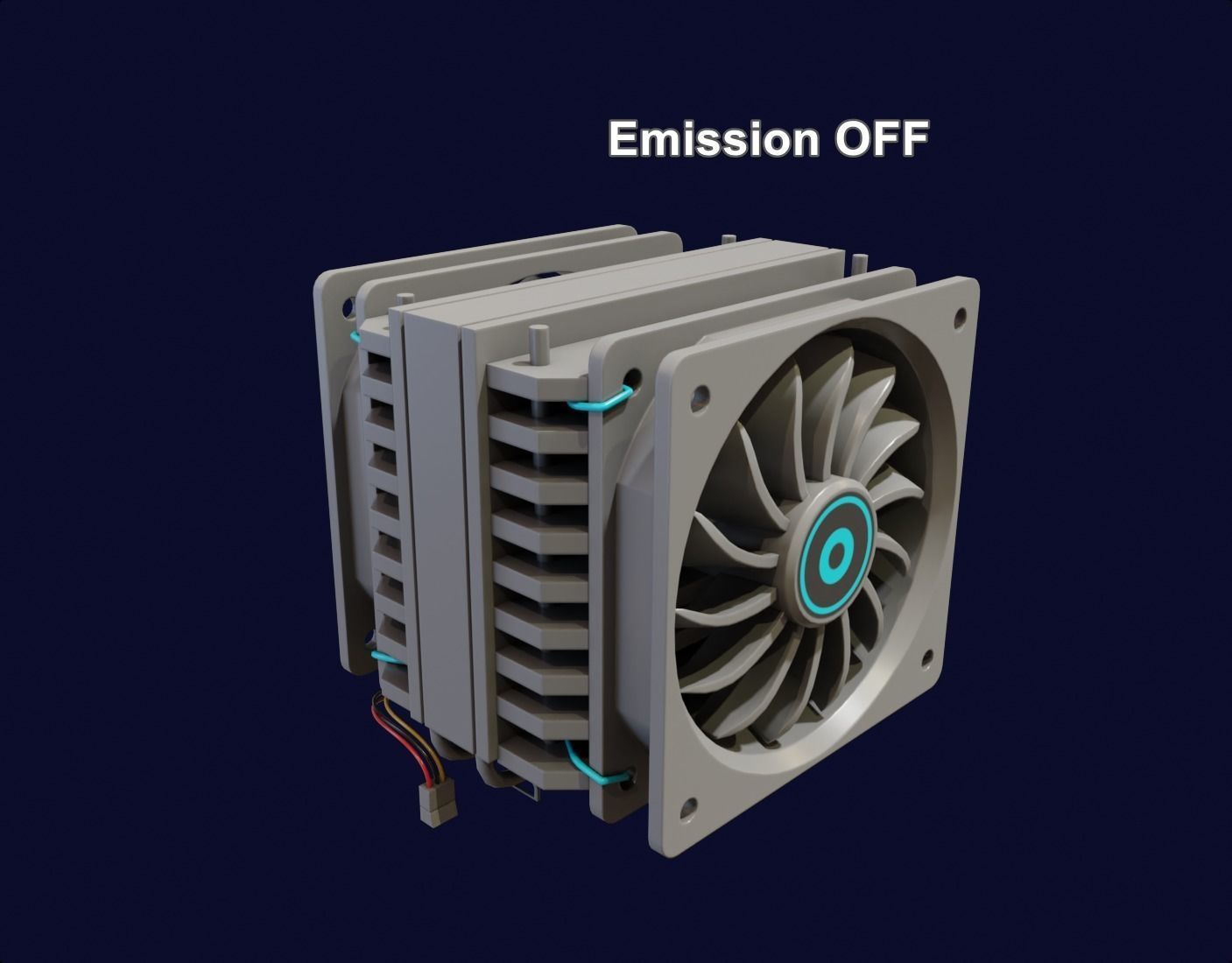 white rgb cpu cooler pc computer lowpoly 3d model Low-poly 3D model_7