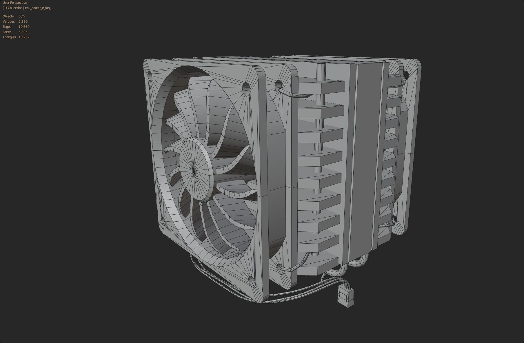 white rgb cpu cooler pc computer lowpoly 3d model Low-poly 3D model_9