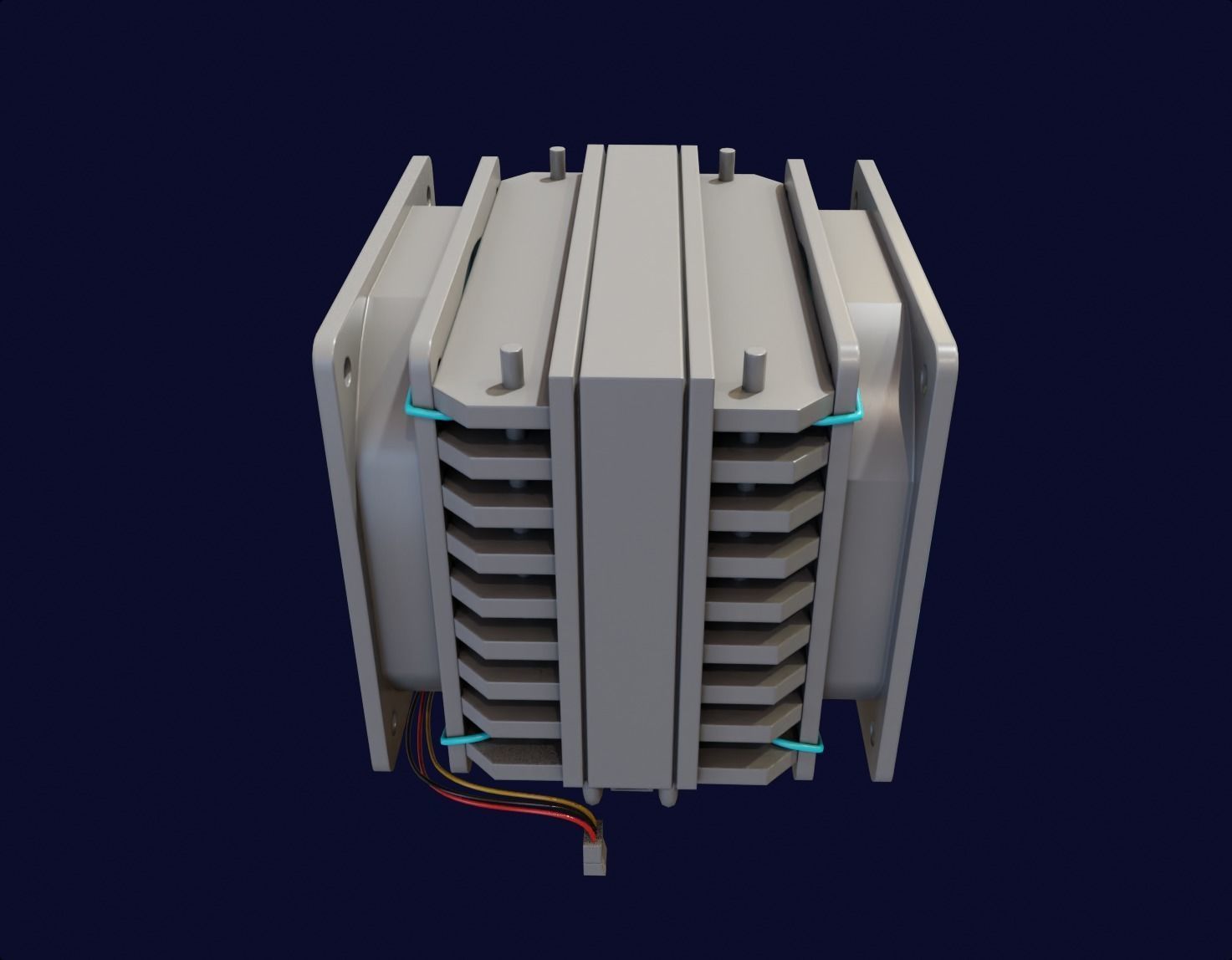 white rgb cpu cooler pc computer lowpoly 3d model Low-poly 3D model_5