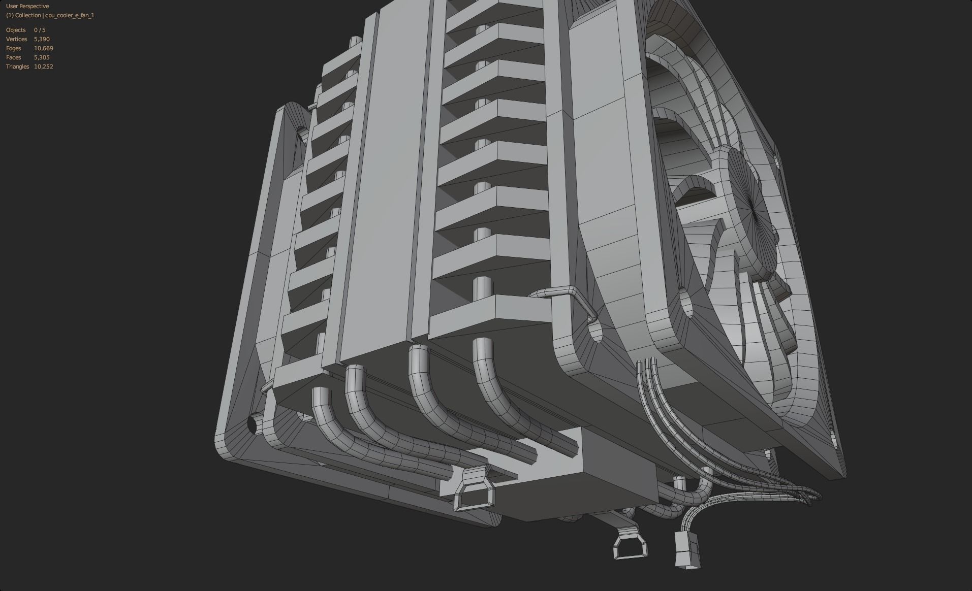 white rgb cpu cooler pc computer lowpoly 3d model Low-poly 3D model_11