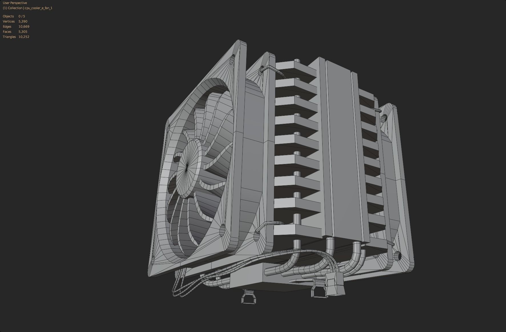 white rgb cpu cooler pc computer lowpoly 3d model Low-poly 3D model_10