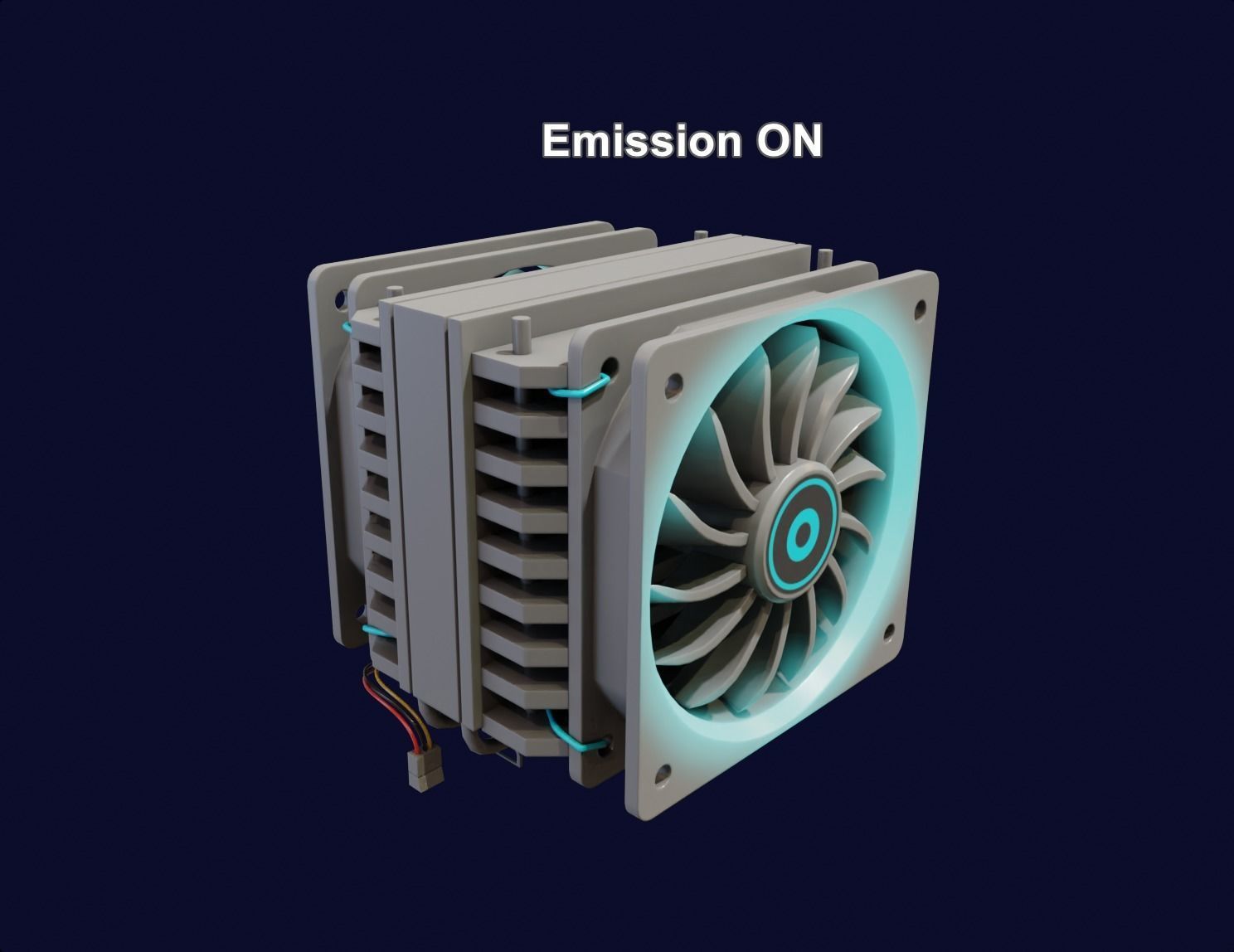 white rgb cpu cooler pc computer lowpoly 3d model Low-poly 3D model_8