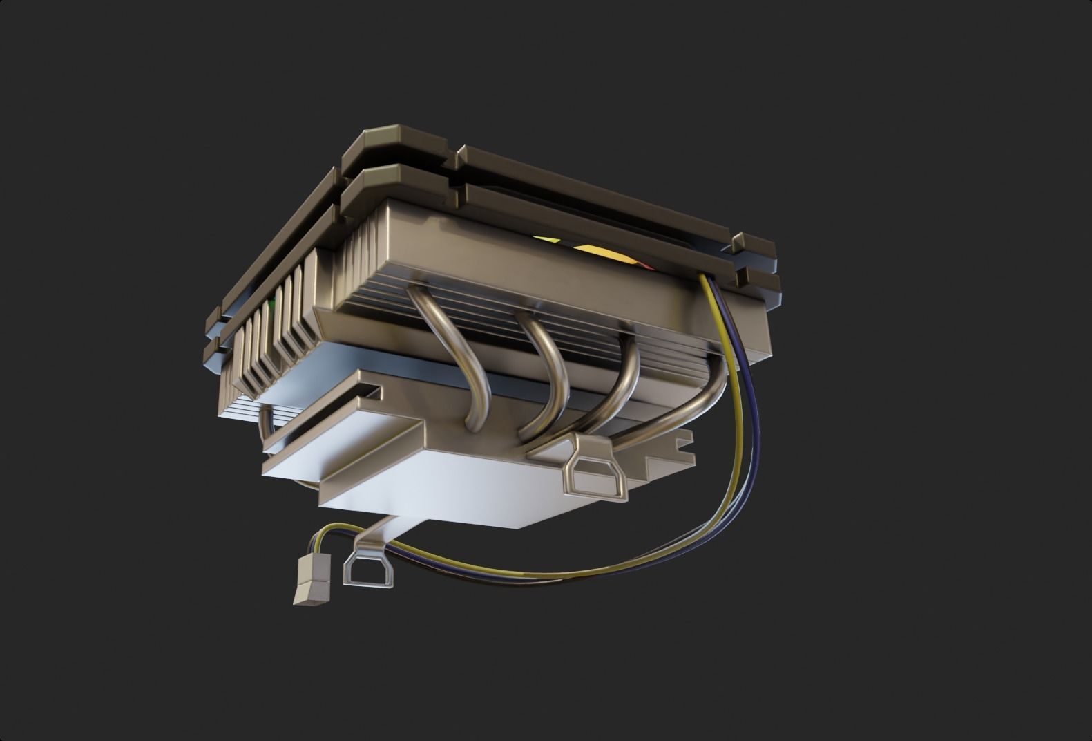 rgb cpu cooler fan gaming alu lowpoly computer pc fan pbr Low-poly 3D model_3