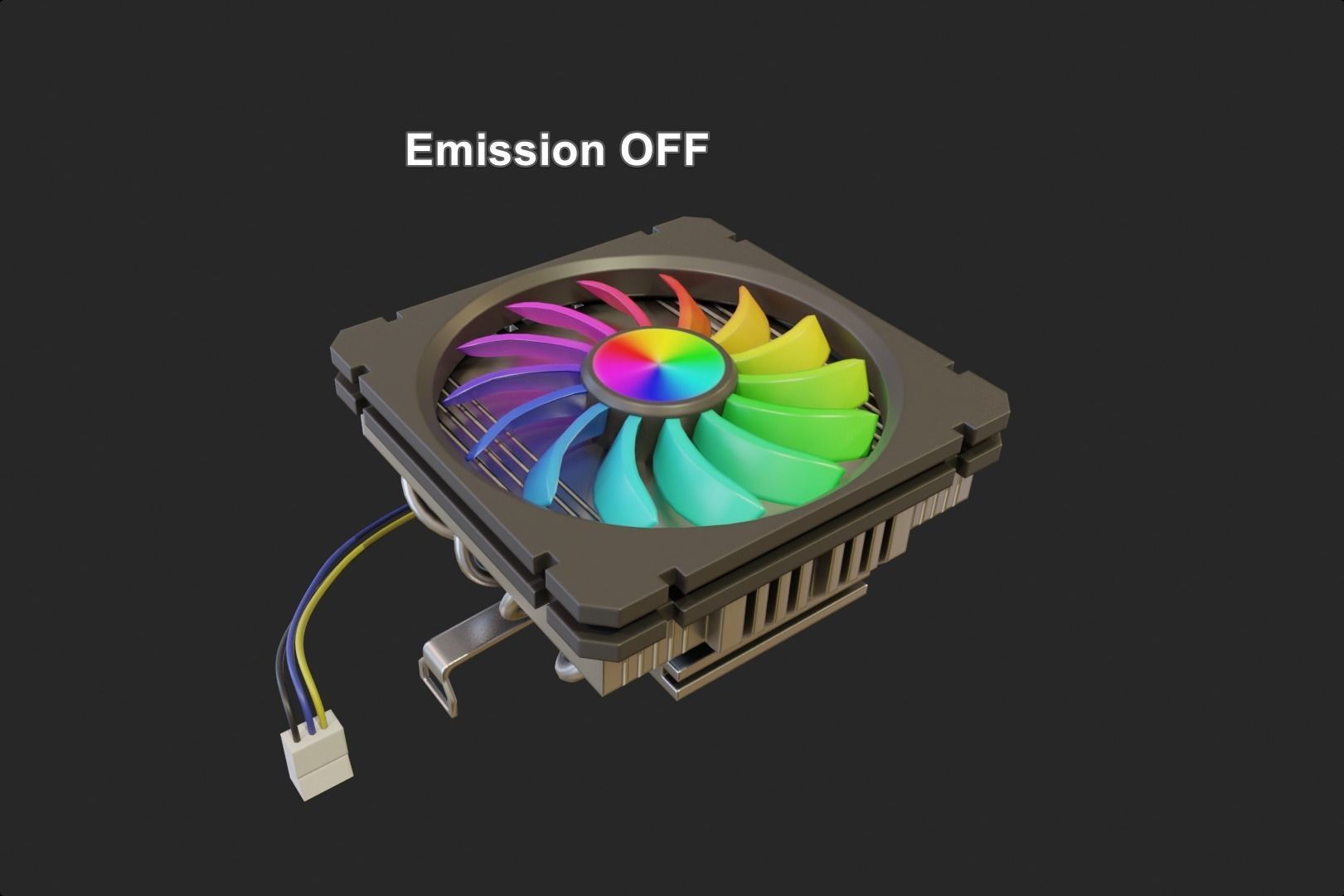 rgb cpu cooler fan gaming alu lowpoly computer pc fan pbr Low-poly 3D model_5