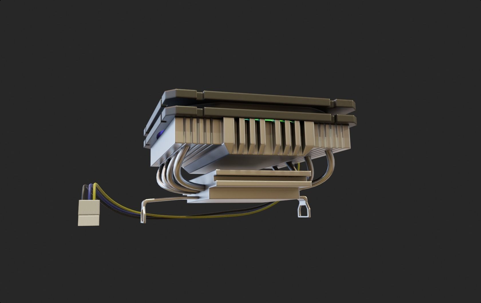 rgb cpu cooler fan gaming alu lowpoly computer pc fan pbr Low-poly 3D model_1