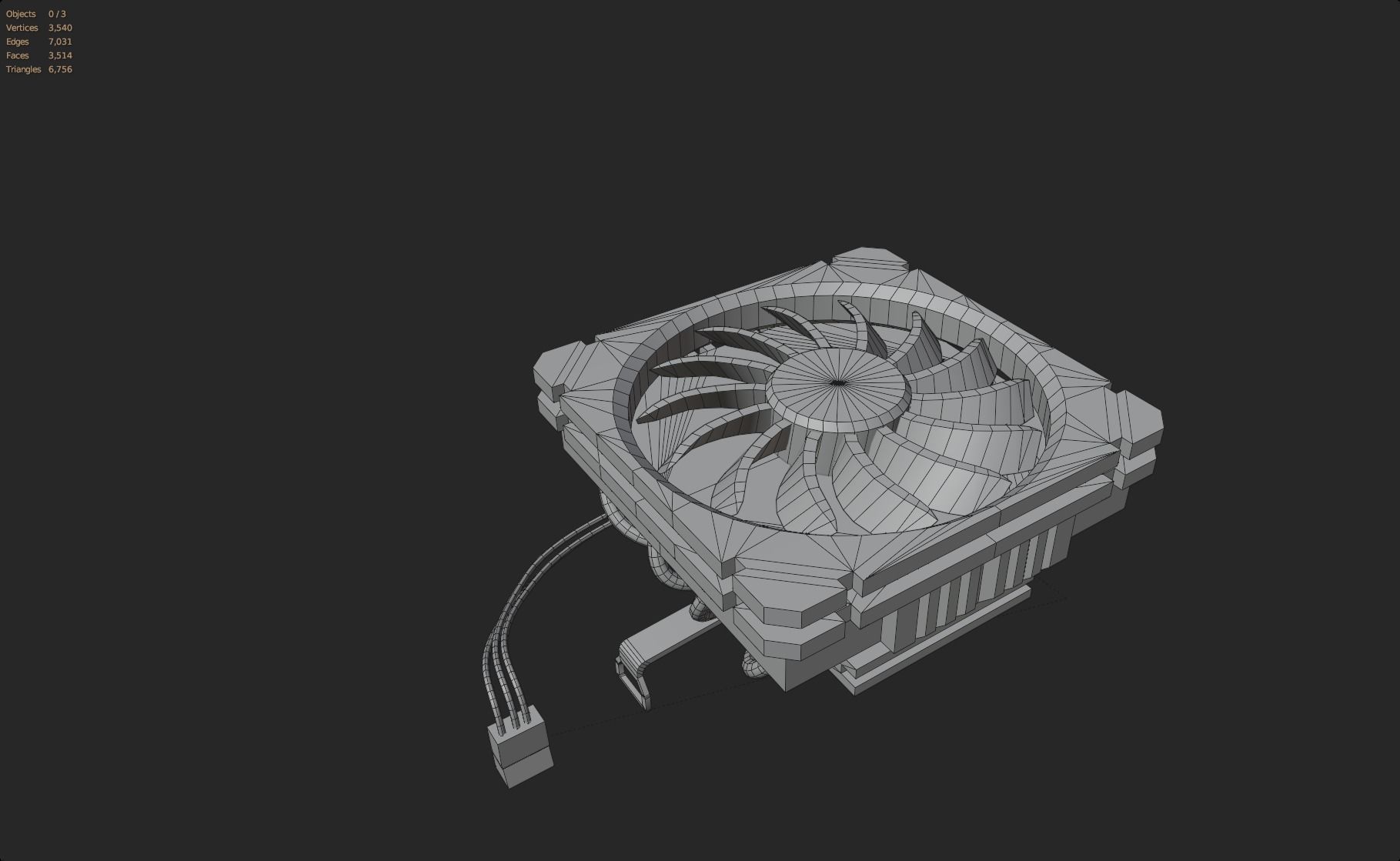 rgb cpu cooler fan gaming alu lowpoly computer pc fan pbr Low-poly 3D model_8