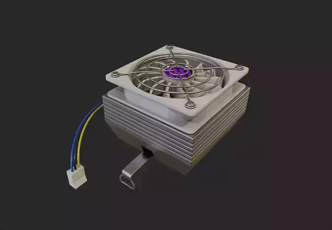 pc cpu cooler fan lowpoly pbr computer  Low-poly 3D model