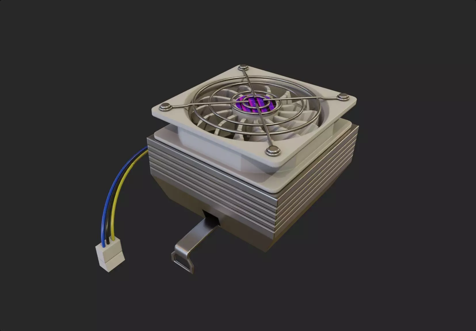 pc cpu cooler fan lowpoly pbr computer Low-poly 3D model