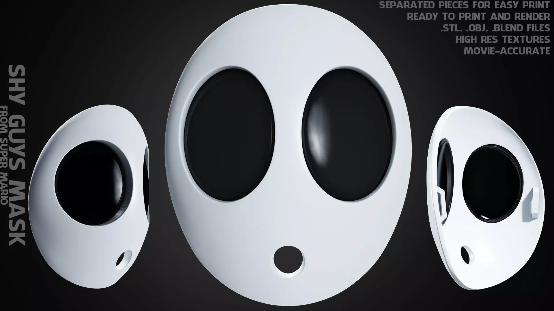 Shy Guys Mask for Cosplay 3D print model_0