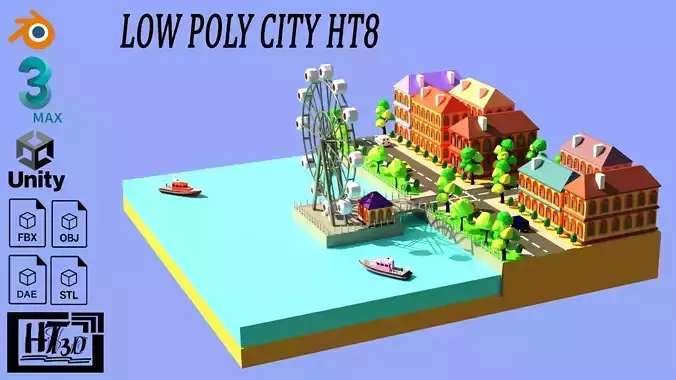 City HT8 Low-poly 3D model